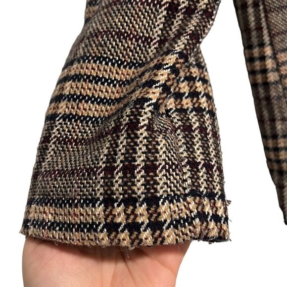 Girls Coat Size 10 Plaid Wool Blend Faux Fur Hood Full Zip Jessica Simpson - Picture 6 of 10